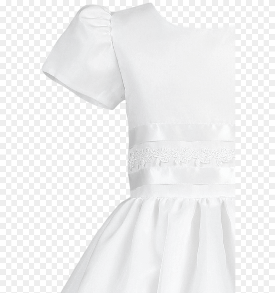 Lace Amp Satin Ribbon On White Organza First Holy Communion Gown, Blouse, Clothing, Dress, Formal Wear Free Png Download