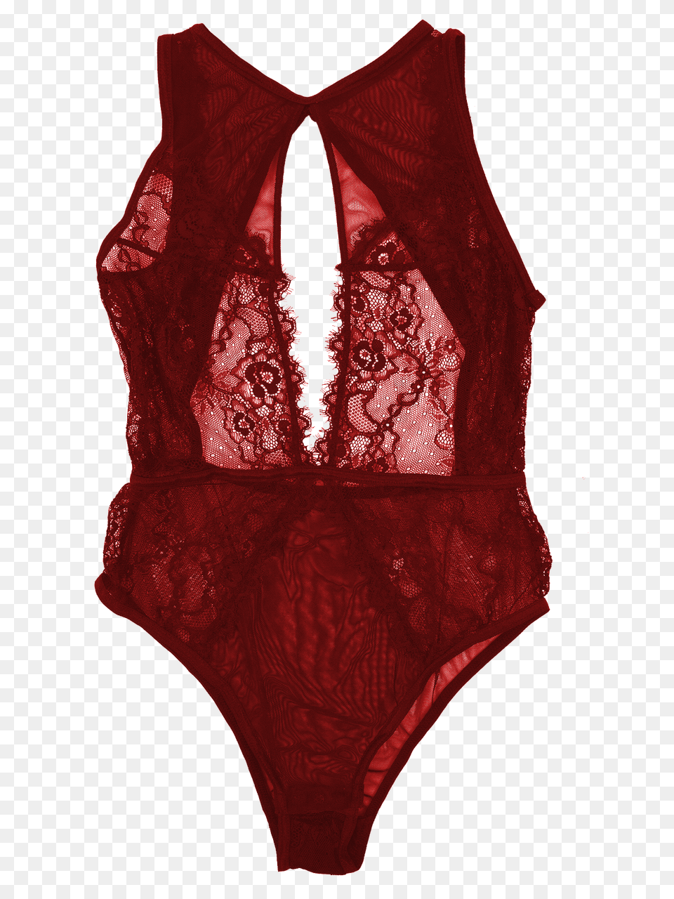 Lace And Mesh Keyhole Body Suit Red Sneaky Vaunt, Clothing, Lingerie, Underwear, Panties Free Png Download