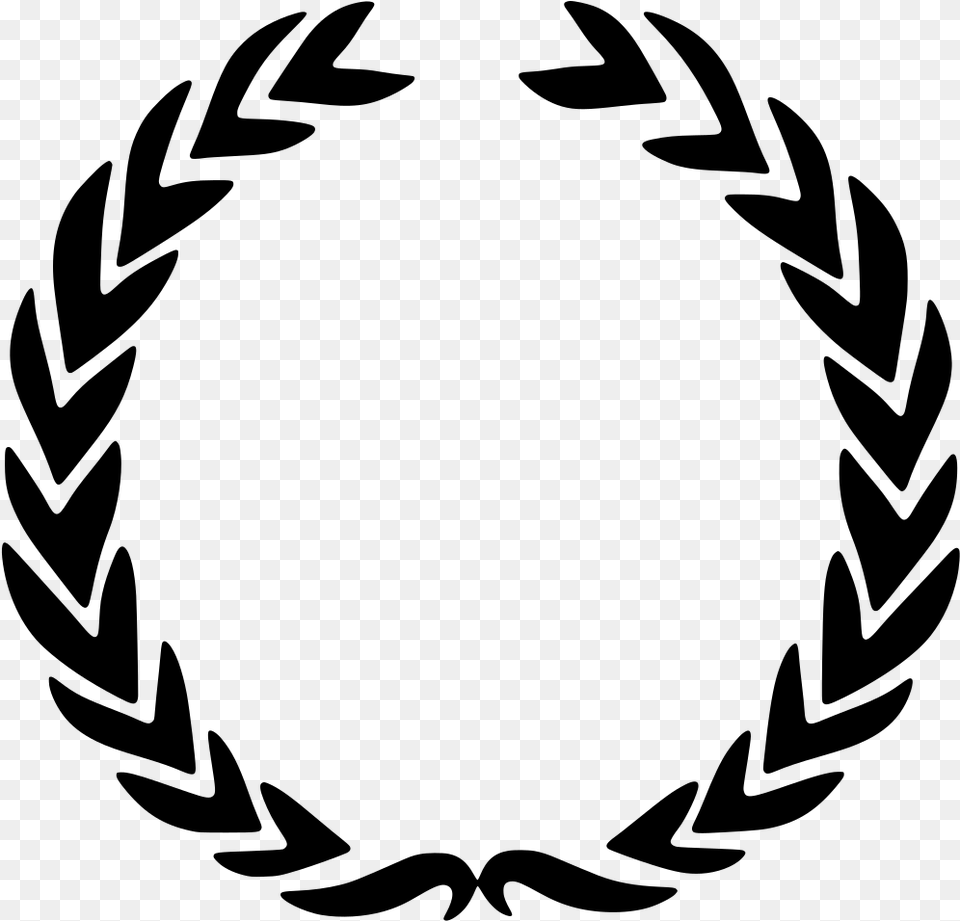 Lace Circle Shape Clipart Download Laurel Wreath, Gray Png