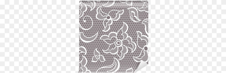 Lace Fabric Seamless Pattern With Abstract Flowers Canvas Print, Blackboard Free Png Download