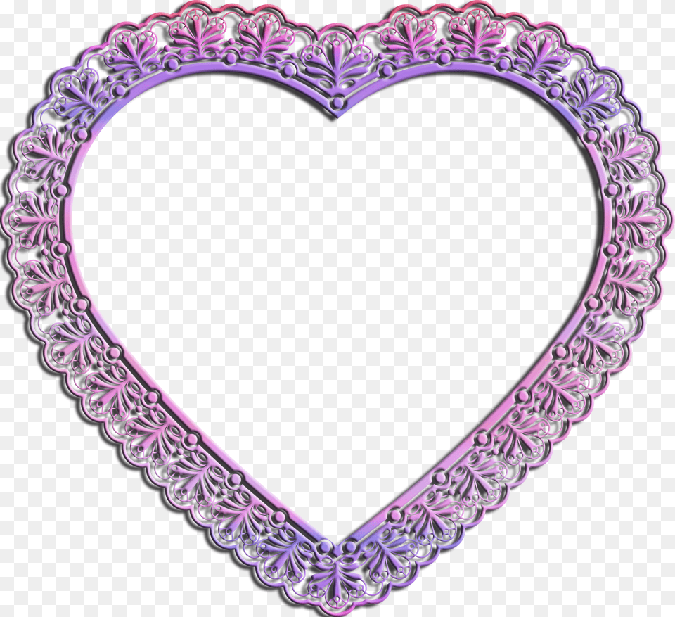 Lace Heart Frame, Purple Free Png Download