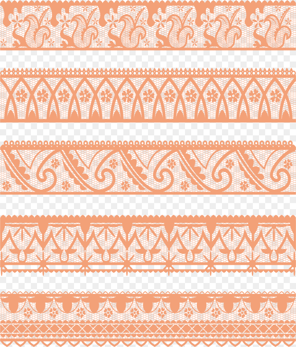 Lace Motif Orange Pattern Transprent, Home Decor, Art, Floral Design, Graphics Png Image