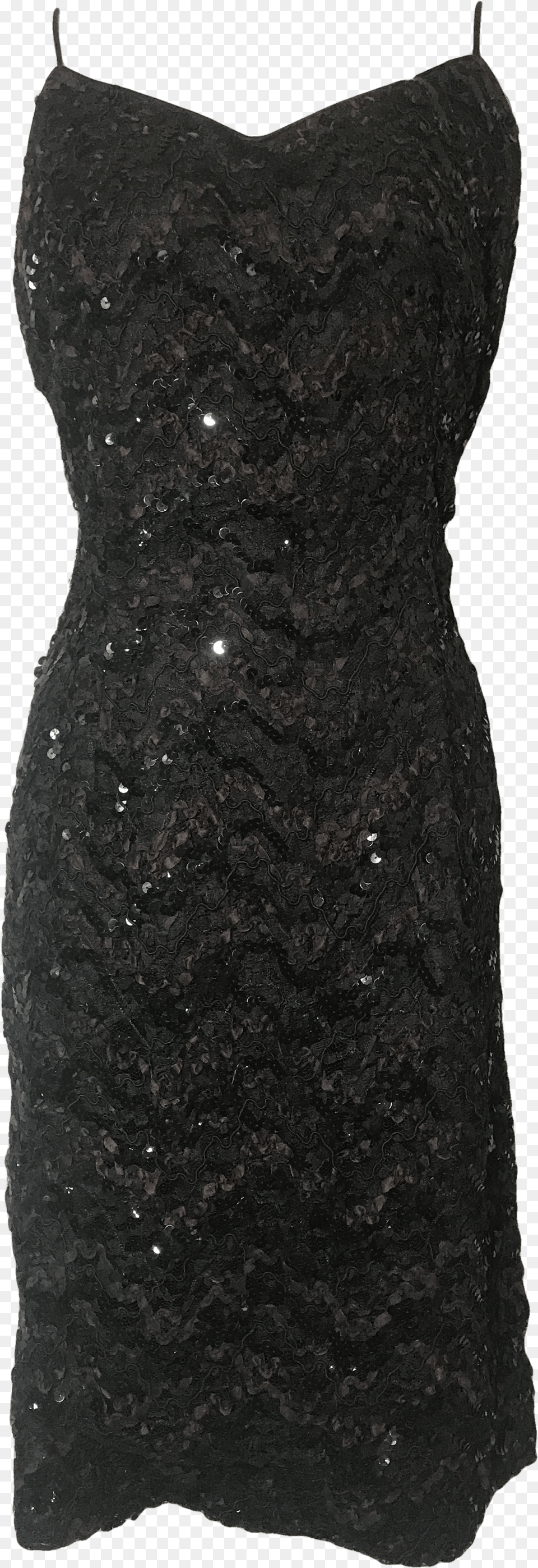 Lace Ribbon Sequin Cocktail Dress By Karen Lucas Little Black Dress, Clothing Free Png