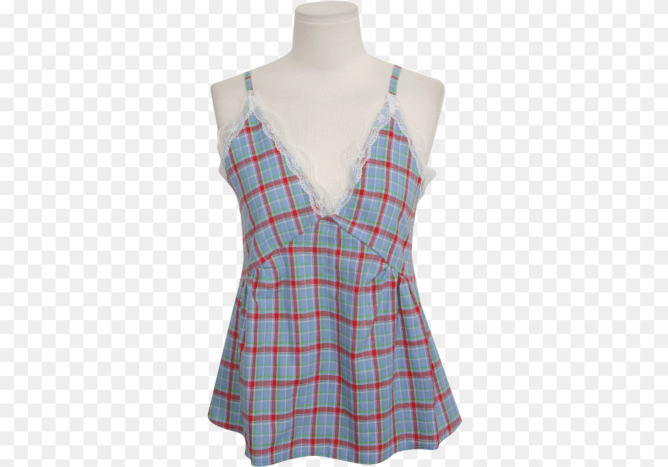 Lace Trim Check Cami Top Plaid, Blouse, Clothing, Dress Free Transparent Png