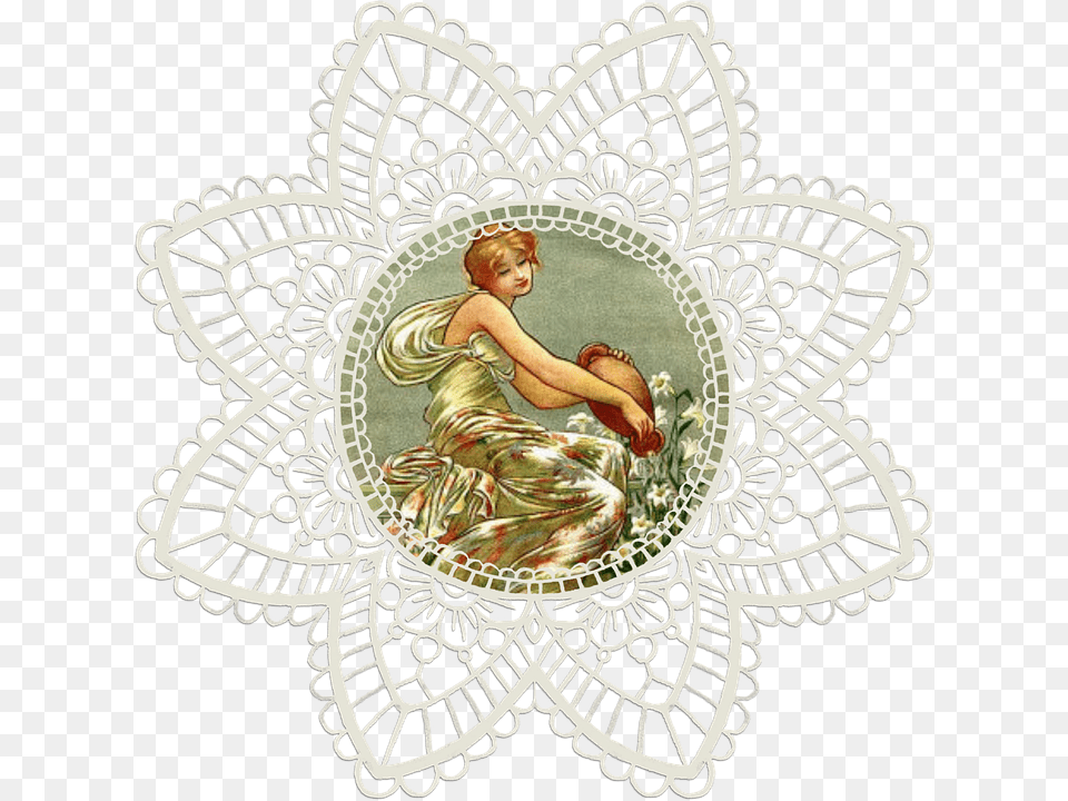 Lace Vintage Woman Cloth Old Antique Decoration Circular Circle Tessellation, Baby, Person, Face, Head Png