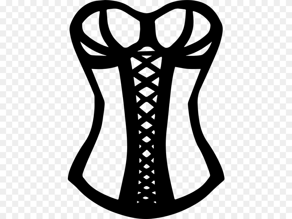 Laced Corset Fashion Clothing Binding Elegant Desenho Espartilho, Gray Free Transparent Png