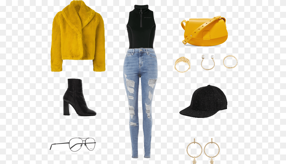Lack And Yellow Jeans Cardi B Outfits, Accessories, Handbag, Footwear, Shoe Free Transparent Png