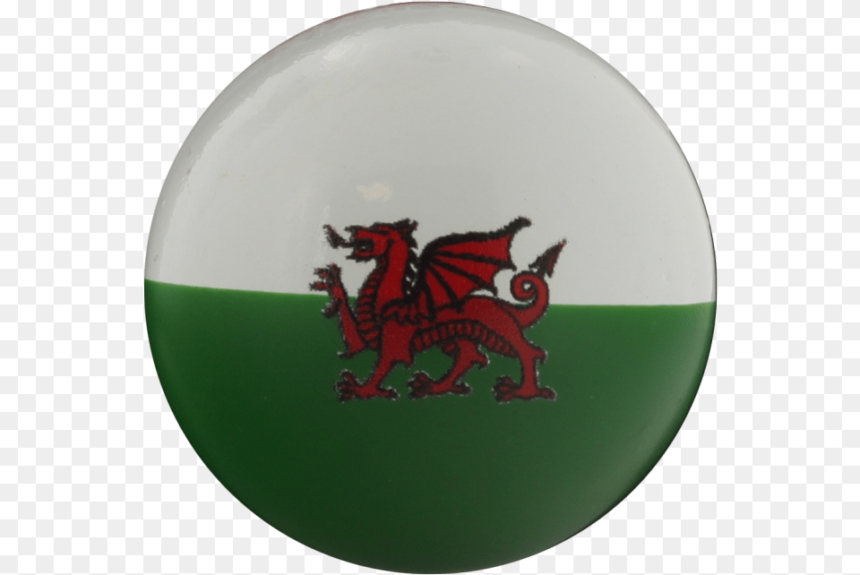 Lacquered Boxwood Jack With The Colors Of Wales Plate, Badge, Logo, Sphere, Symbol Free Png Download