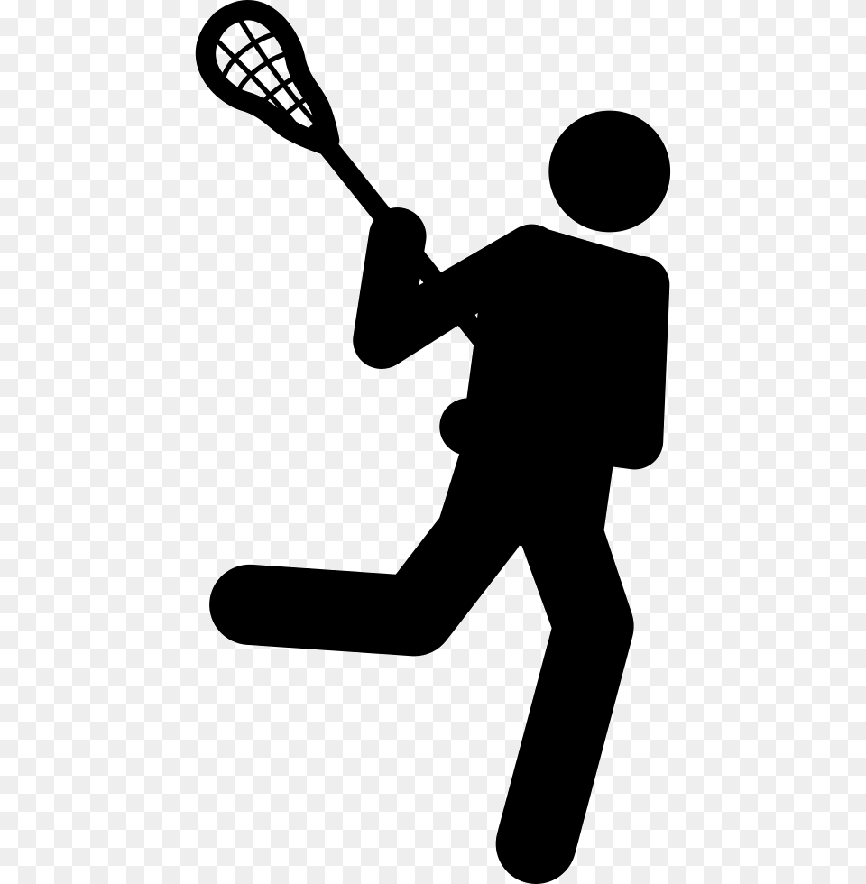Lacrosse Silhouette Of A Person With A Racquet, People, Stencil, Smoke Pipe Free Png Download