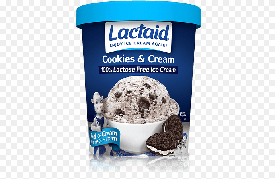 Lactaid Cookies And Cream Ice Cream Lactaid Ice Cream, Dessert, Food, Ice Cream, Frozen Yogurt Png