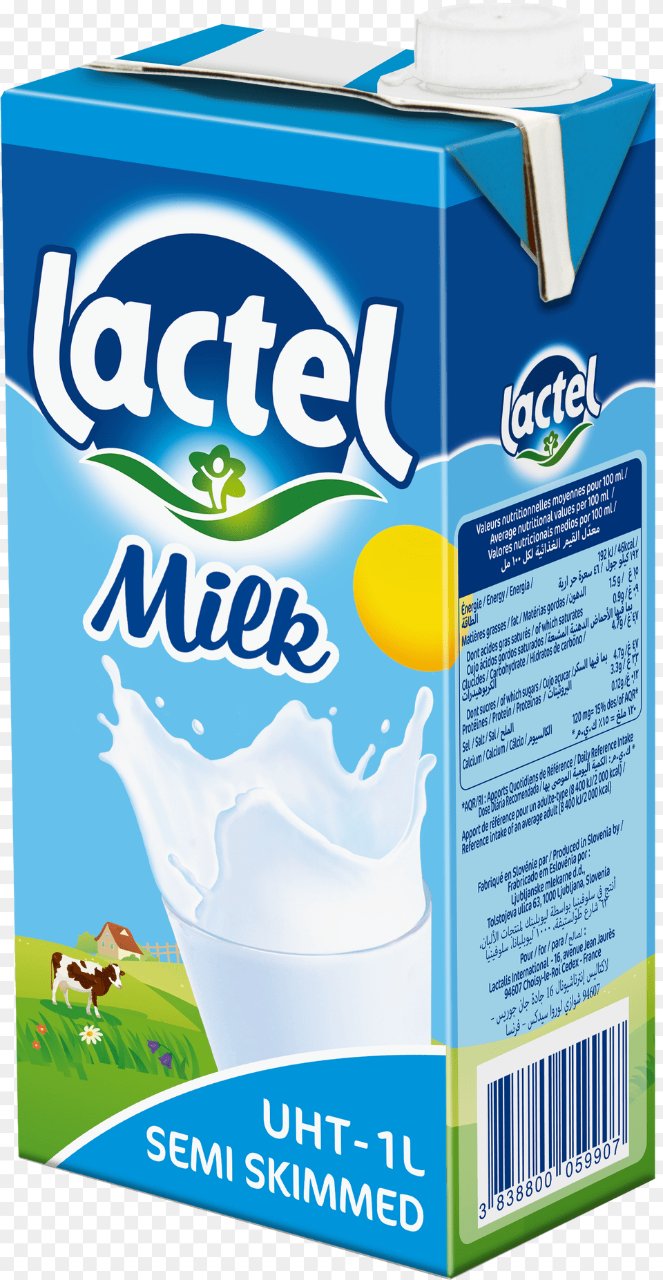 Lactel Uht Skimmed Milk Tetra Pack, Beverage, Dairy, Food, Animal Free Transparent Png