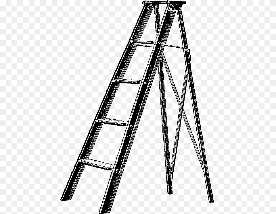 Ladder Digital Stamp 1913 Step Ladder Illustrationladder Monochrome Png Image