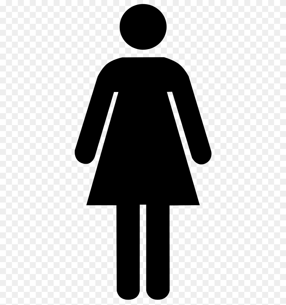 Ladies Bathroom Signage, Gray Free Png