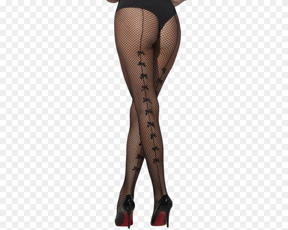 Ladies Bow Seamed Fishnet Tights, Hosiery, Clothing, Person, Adult Free Png Download