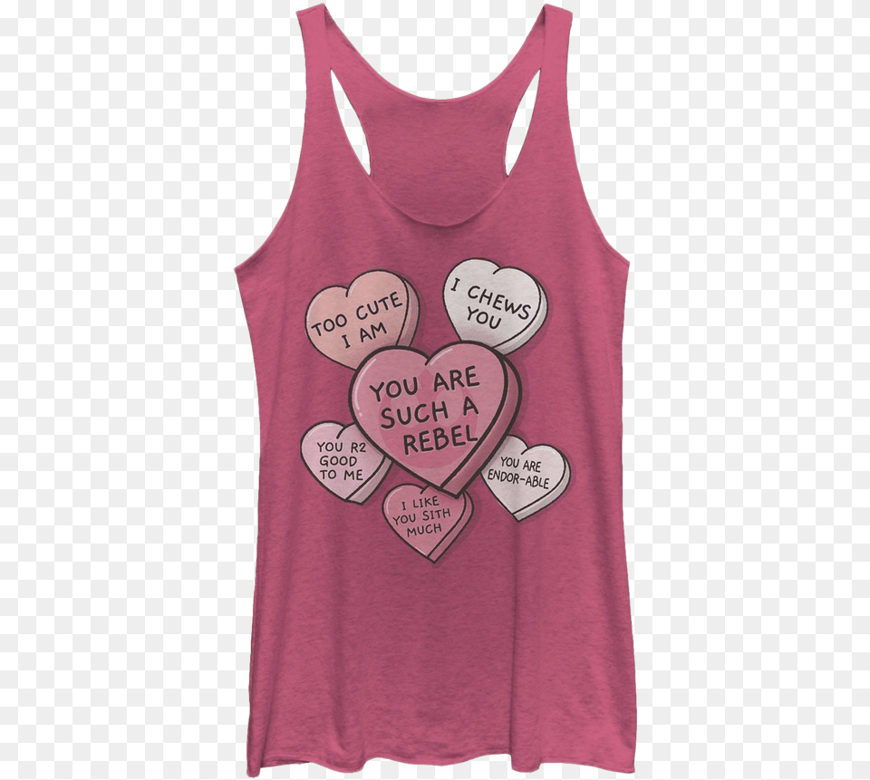 Ladies Candy Hearts Star Wars Racerback Tank Top, Clothing, Tank Top Free Png Download