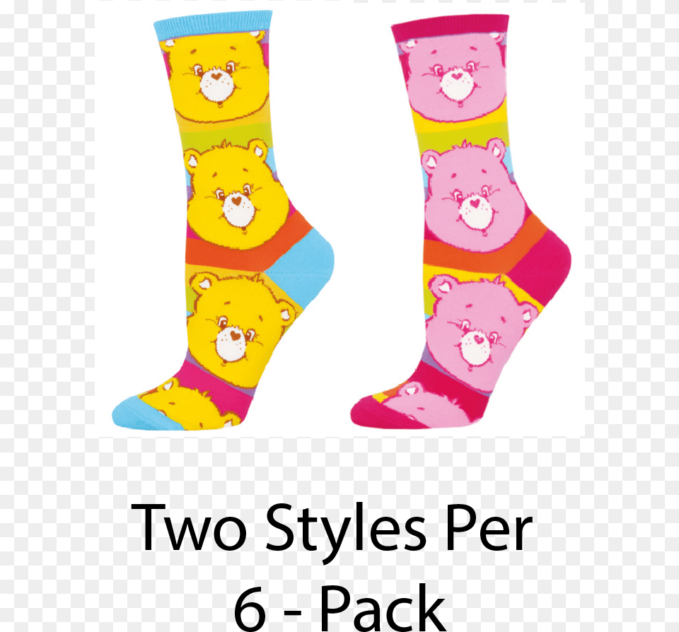 Ladies Care Bears Funshine Amp Cheer Socks Sock, Animal, Mammal, Hosiery, Clothing Png