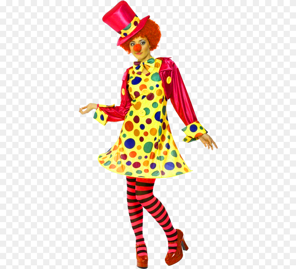 Ladies Clown Fancy Dress, Child, Person, Female, Performer Free Png