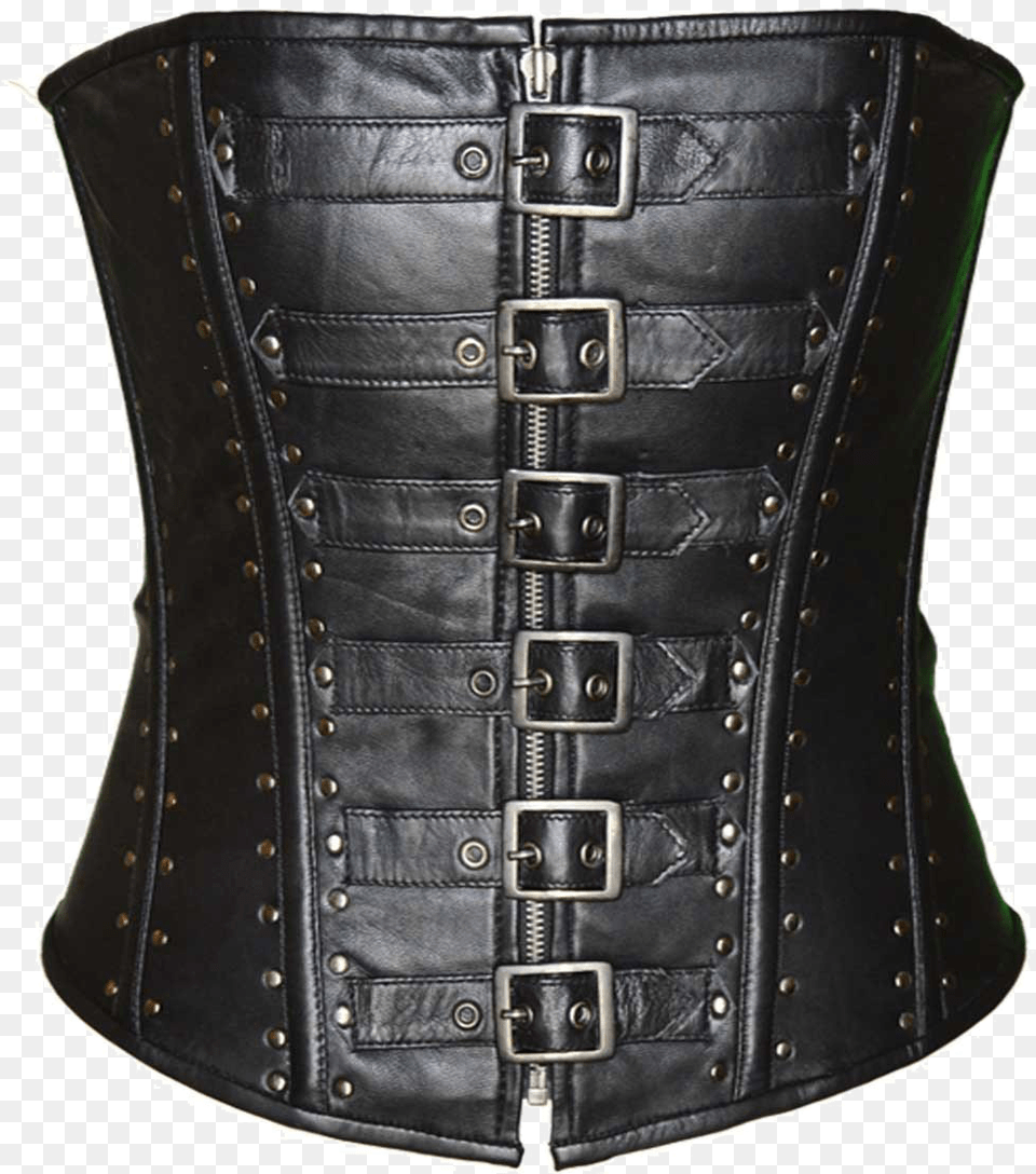 Ladies Corset 6 Buckle Zip Front Studded Corset, Clothing Free Png Download