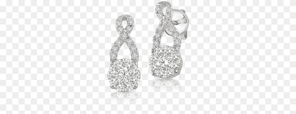 Ladies Diamond Earrings In White Gold Earring, Accessories, Gemstone, Jewelry, Silver Free Png