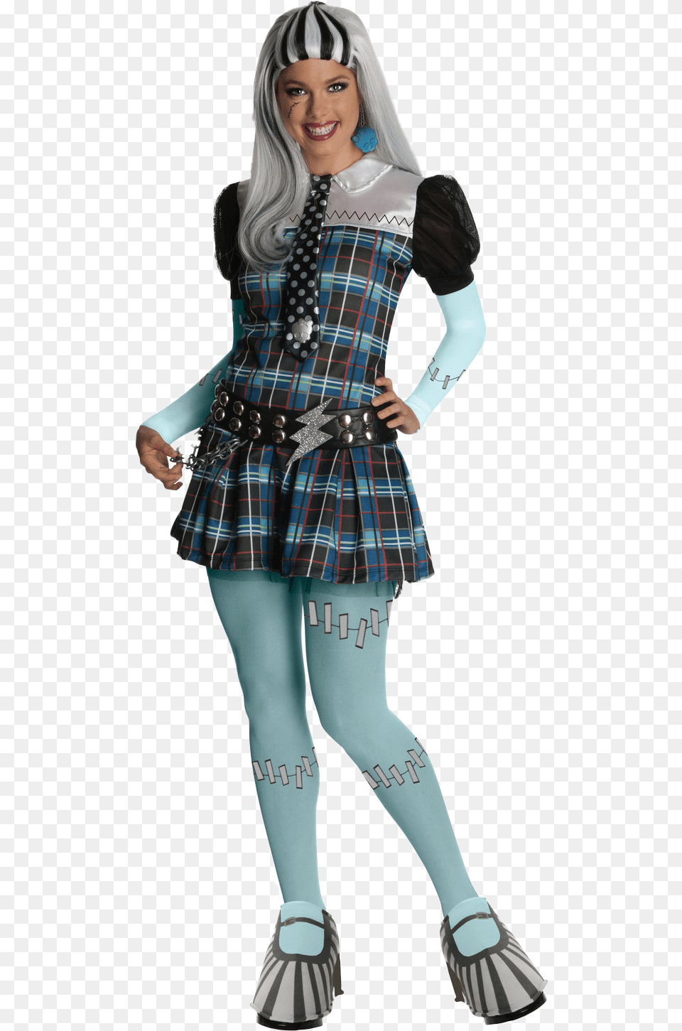Ladies Frankie Stein Costume Monster High Frankie Costume Adult, Clothing, Skirt, Person, Woman Png Image