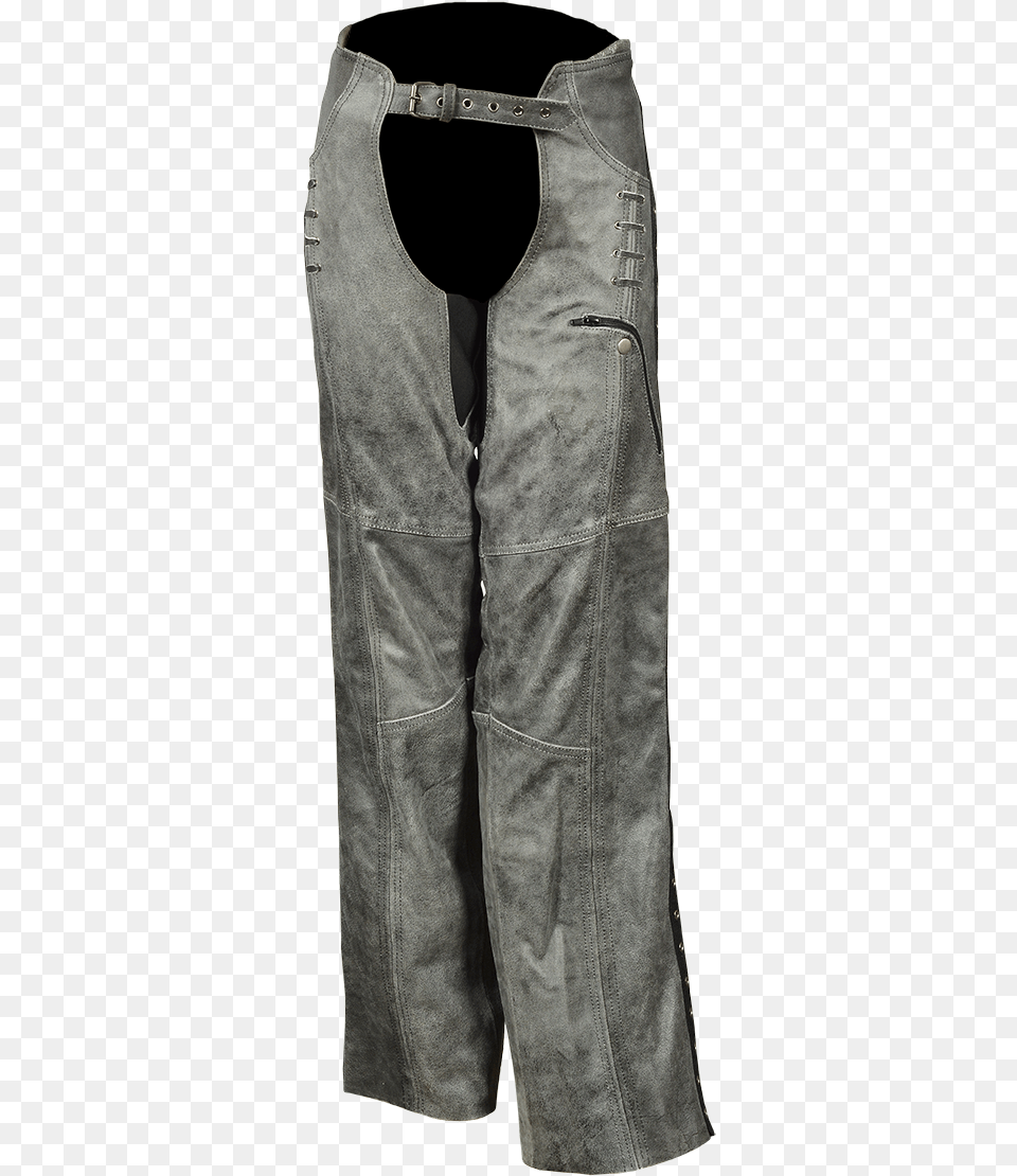 Ladies Gray Leather Chaps, Clothing, Pants, Shorts, Vest Free Png