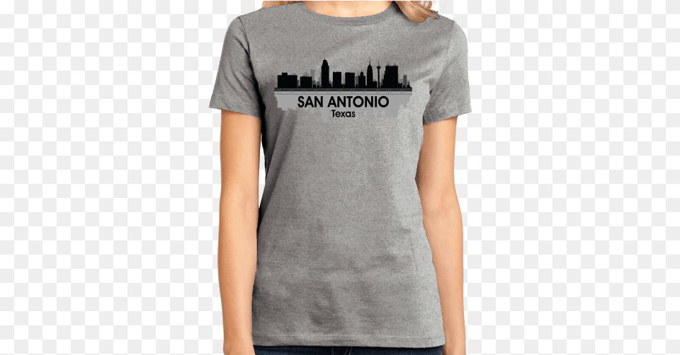 Ladies Grey San Antonio Tx City Skyline Tote Bags By Angelina Vick City Iii San Antonio Texas, Clothing, T-shirt Free Png