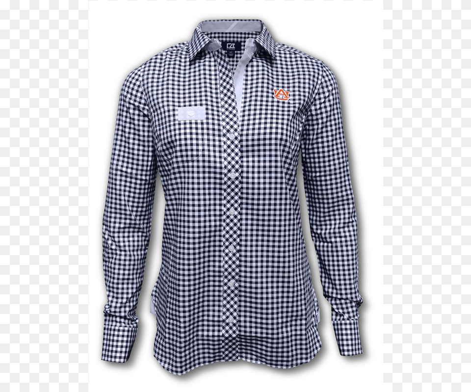 Ladies Navy Gingham Button Down With Embroidered Au Auburn Tigers Women39s Basketball, Clothing, Dress Shirt, Long Sleeve, Shirt Free Transparent Png