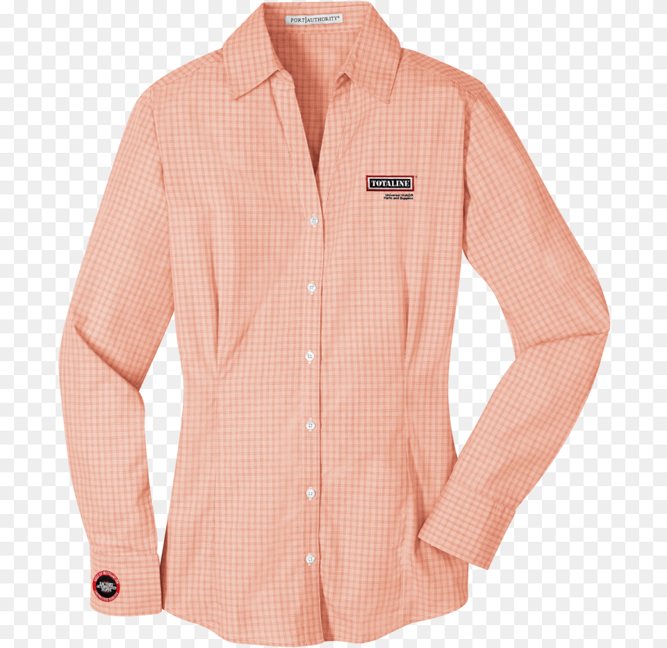 Ladies Plaid Pattern Easy Care Shirt Shirt, Clothing, Dress Shirt, Long Sleeve, Sleeve Png Image