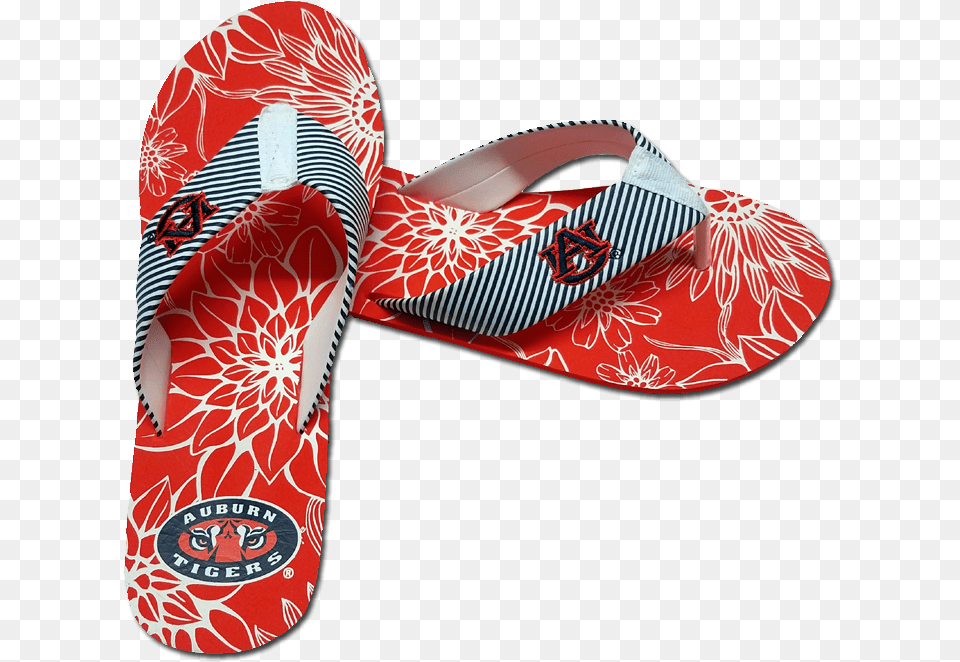 Ladies Printed Flip Flop Auburn Tigers Football, Clothing, Flip-flop, Footwear, Shoe Png Image