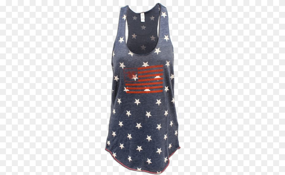 Ladies Racerback Stars Tank With American Flag Flag Of The United States, Clothing, Tank Top, Vest Free Transparent Png
