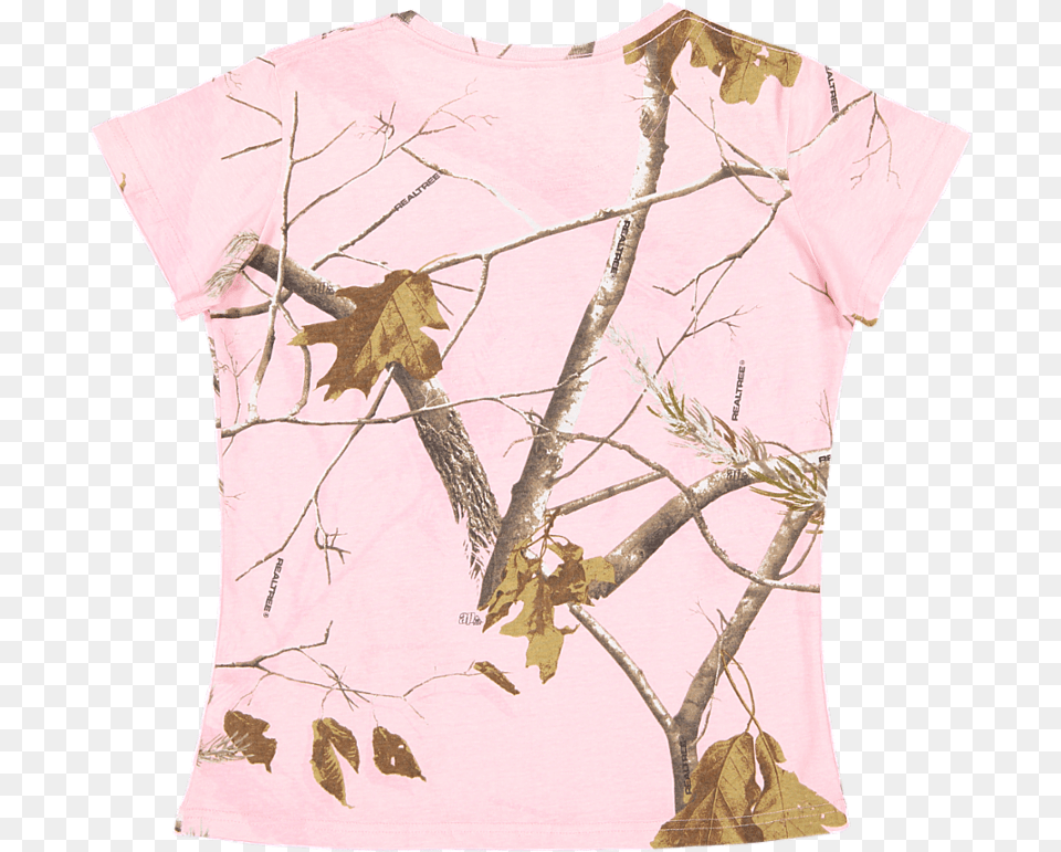 Ladies Realtree Camo Tee Pink Realtree Camo, Blouse, Clothing, T-shirt, Leaf Png