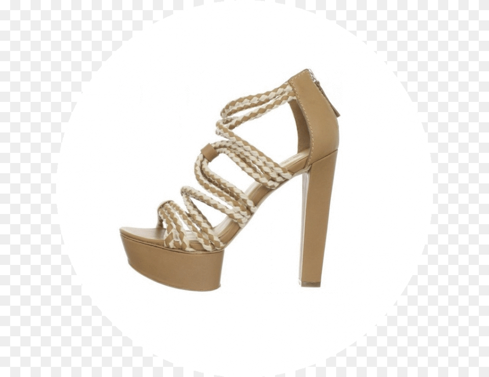 Ladies Sandals With Cord In White And Beige, Clothing, Footwear, High Heel, Sandal Free Transparent Png