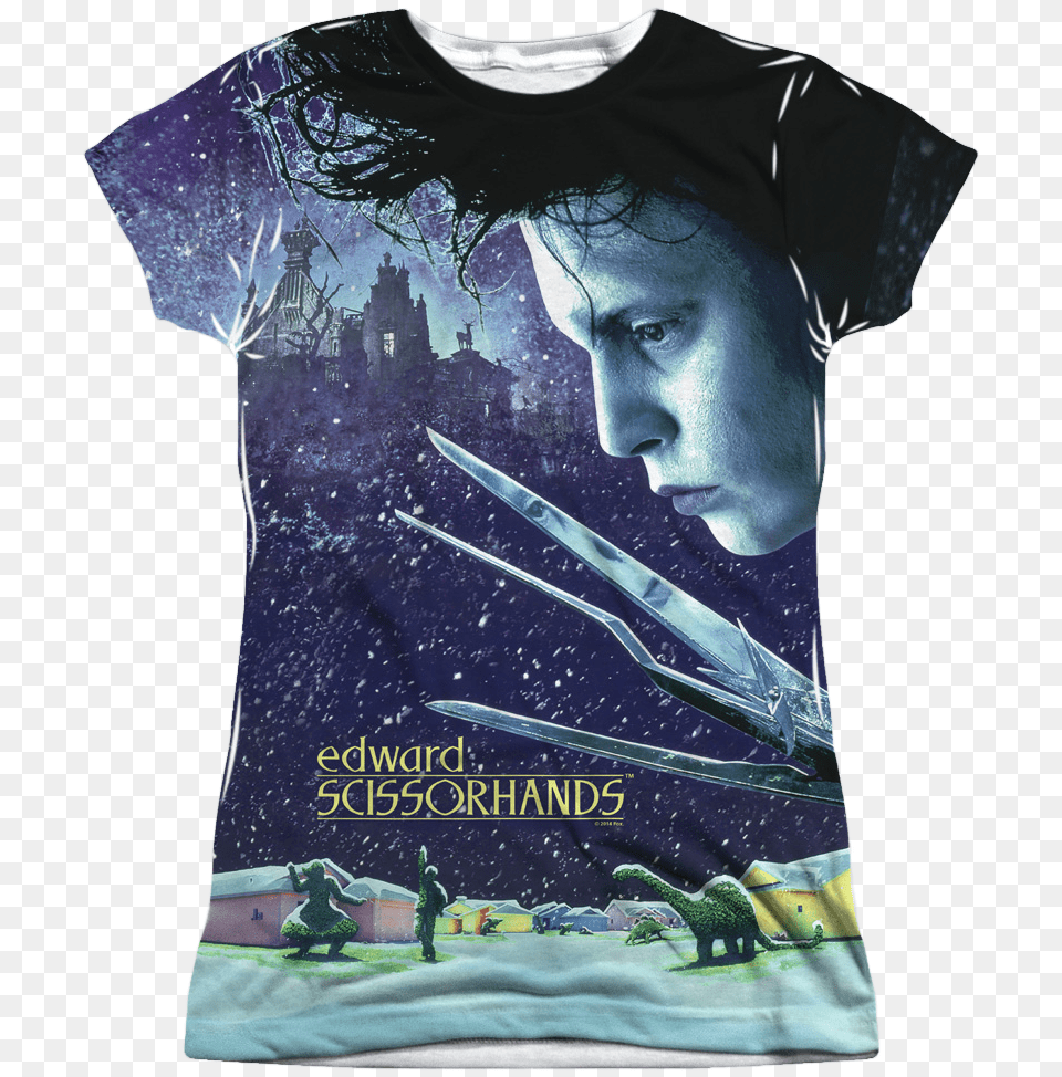 Ladies Scissorhands Poster Sublimation Shirt Edward Scissorhands Movie Poster, T-shirt, Clothing, Person, Man Free Png