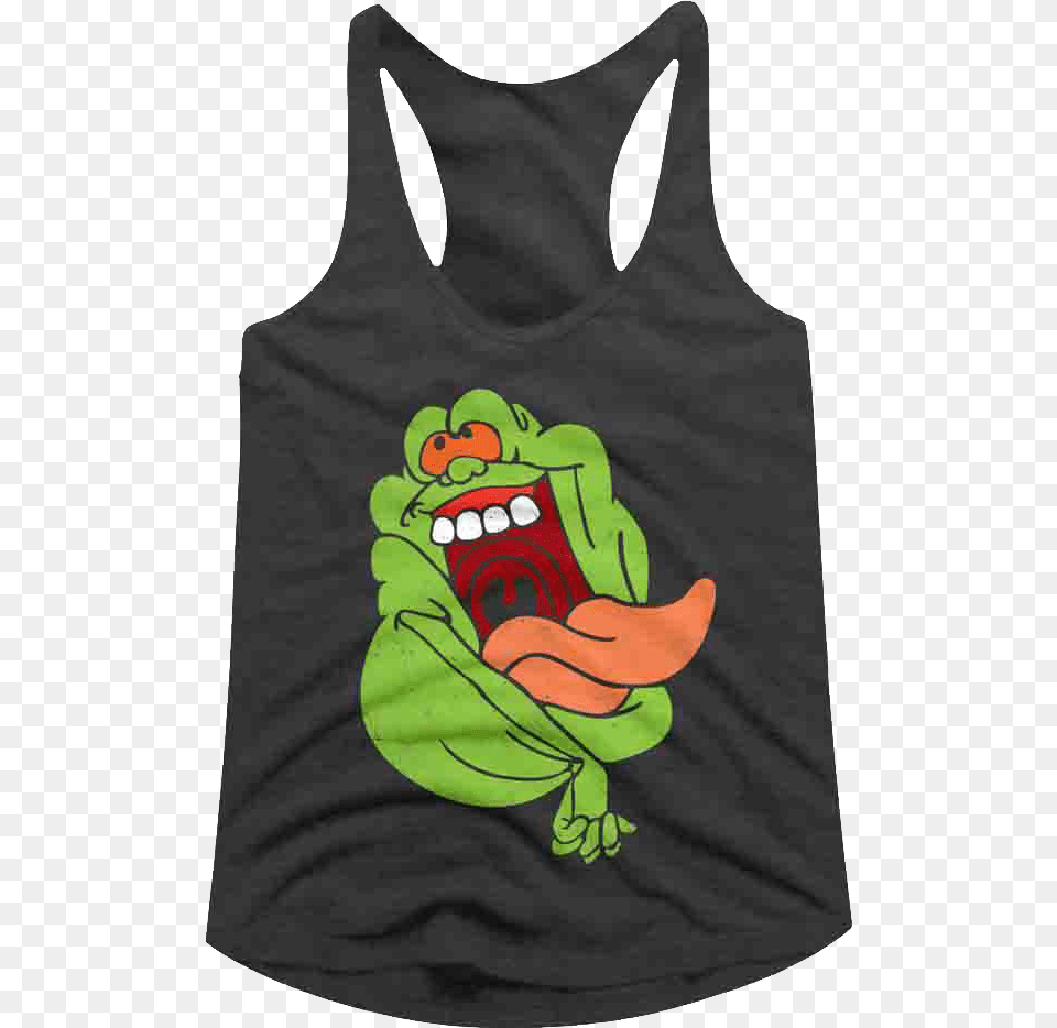 Ladies Slimer Real Ghostbusters Racerback Tank Top Slimer T Shirt, Clothing, Tank Top, Baby, Person Png