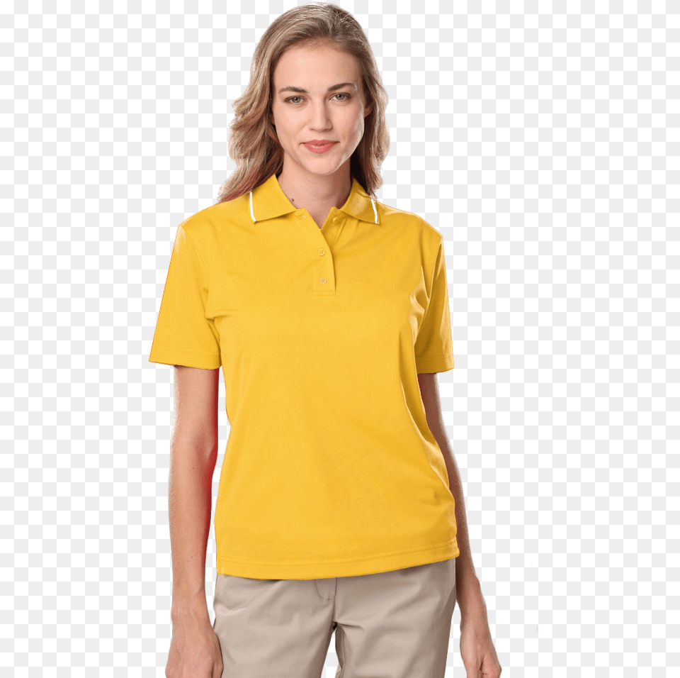 Ladies Wicking Piped Polo Polo Shirt, Blouse, Clothing, T-shirt, Adult Free Png Download