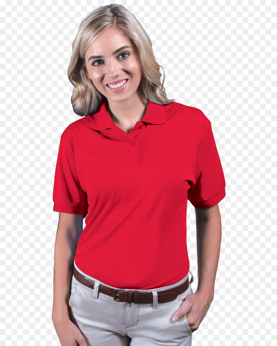 Ladies Wicking Solid Snag Resist Polo Polo Shirt, Woman, Person, Female, Clothing Free Png