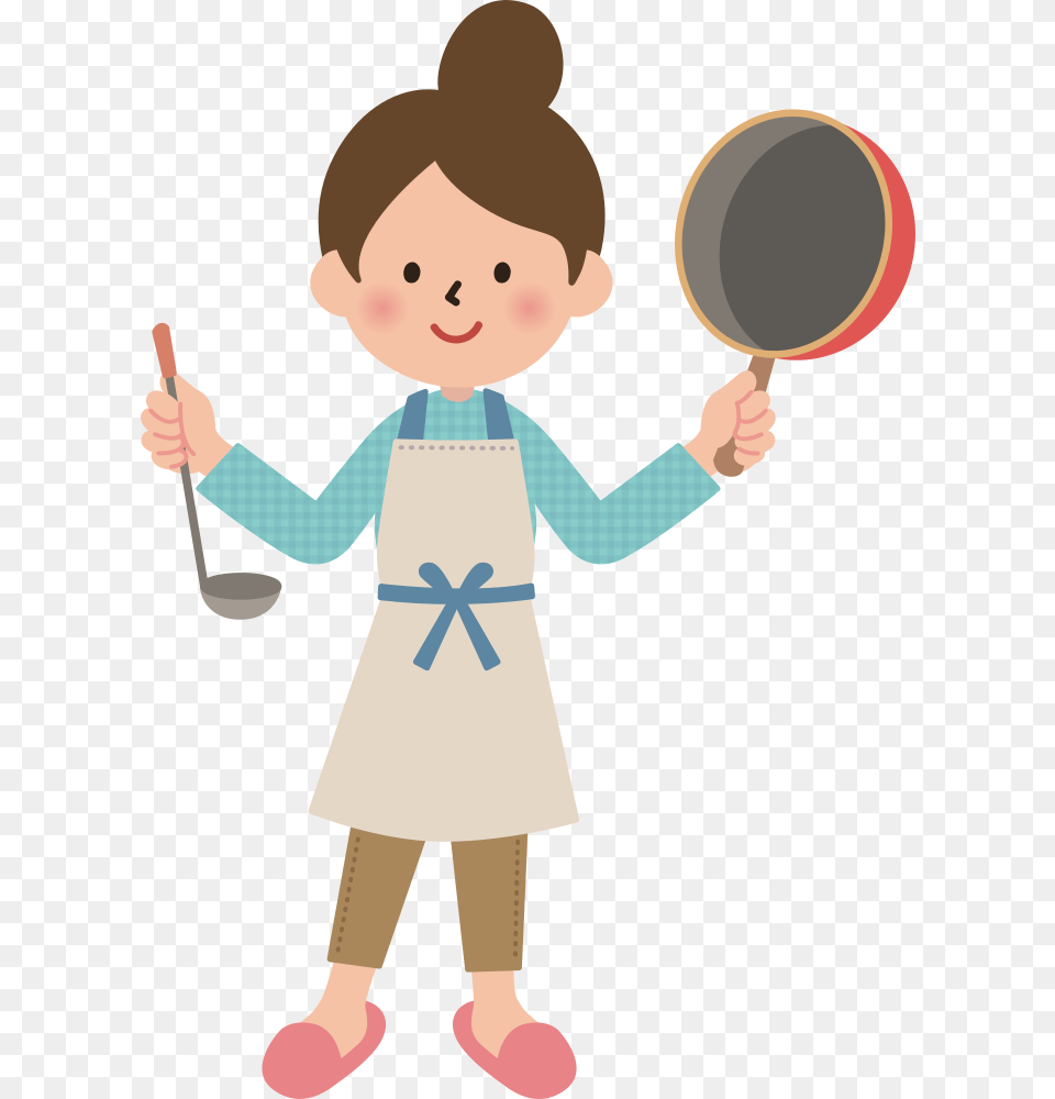 Ladle And Pan Woman With Pan Clipart, Baby, Person, Face, Head Free Transparent Png