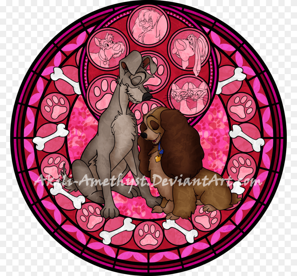Lady And The Tramp Vector By Akili Amethyst Kingdom Hearts 3 Lady And The Tramp, Art, Baby, Person, Stained Glass Png Image