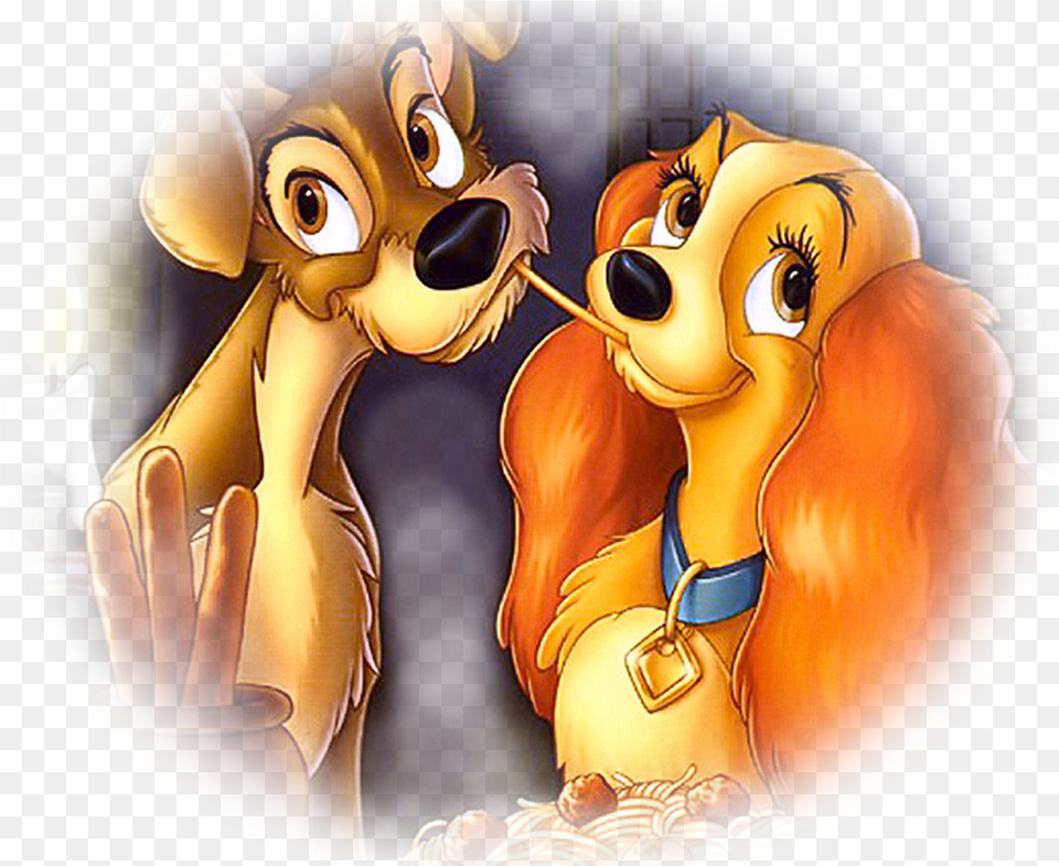 Lady And Tramp Couple Tube Illustration Lady And The Tramp Spaghetti Vine, Disk, Adult, Female, Person Free Png