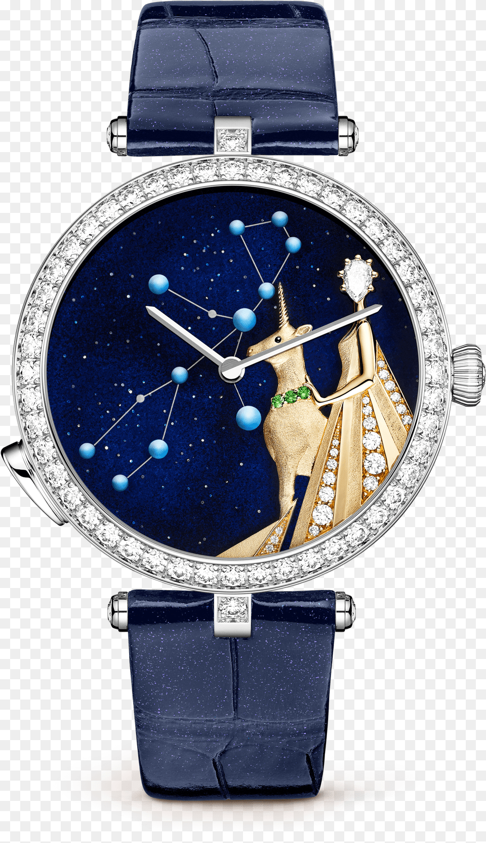 Lady Arpels Zodiac Lumineux Virgo Watch Van Cleef Zodiac Watch, Arm, Body Part, Person, Wristwatch Free Png