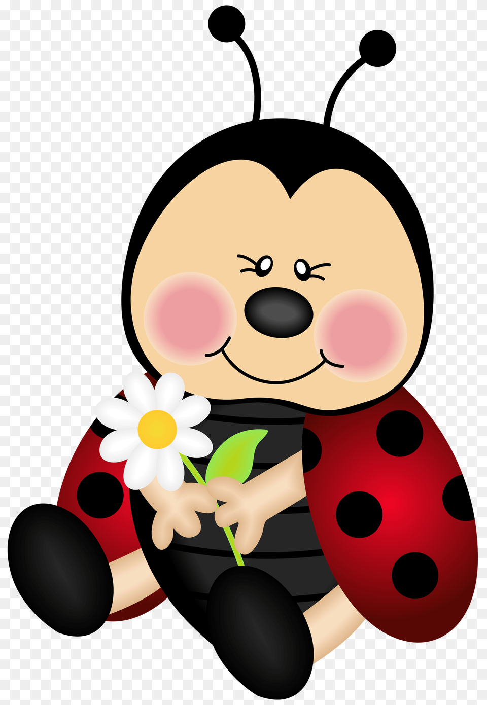 Lady Bug Cartoon Clip Art, Daisy, Flower, Plant, Face Free Png Download