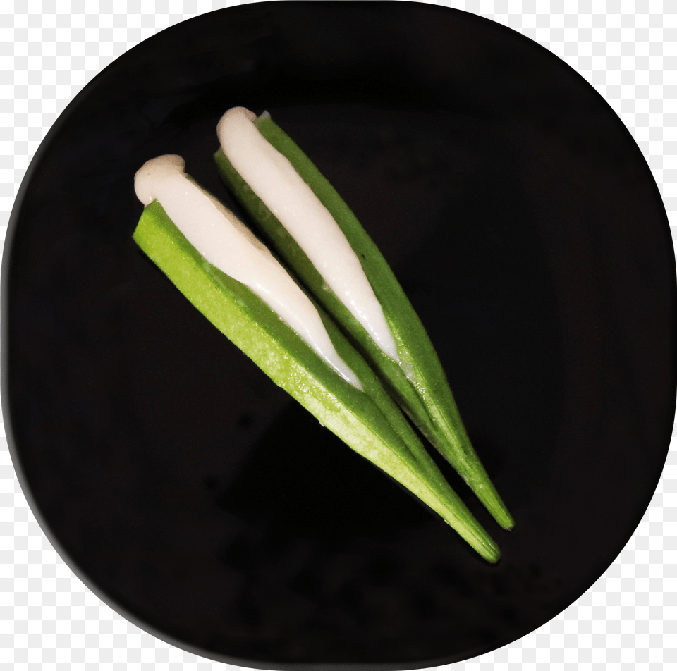 Lady Finger With Fish Paste Leek, Food, Produce, Plant, Okra Free Png