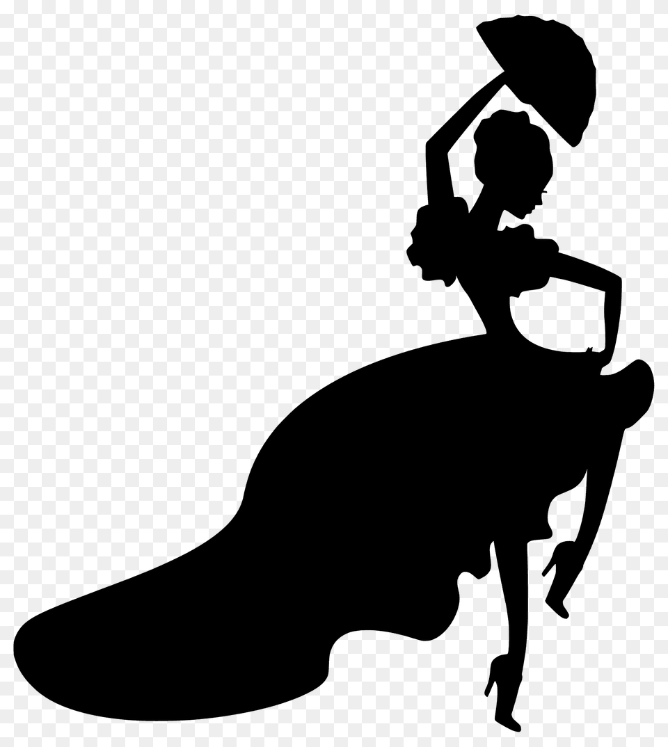 Lady Flamenco Dancer Silhouette, Person, Stencil Png