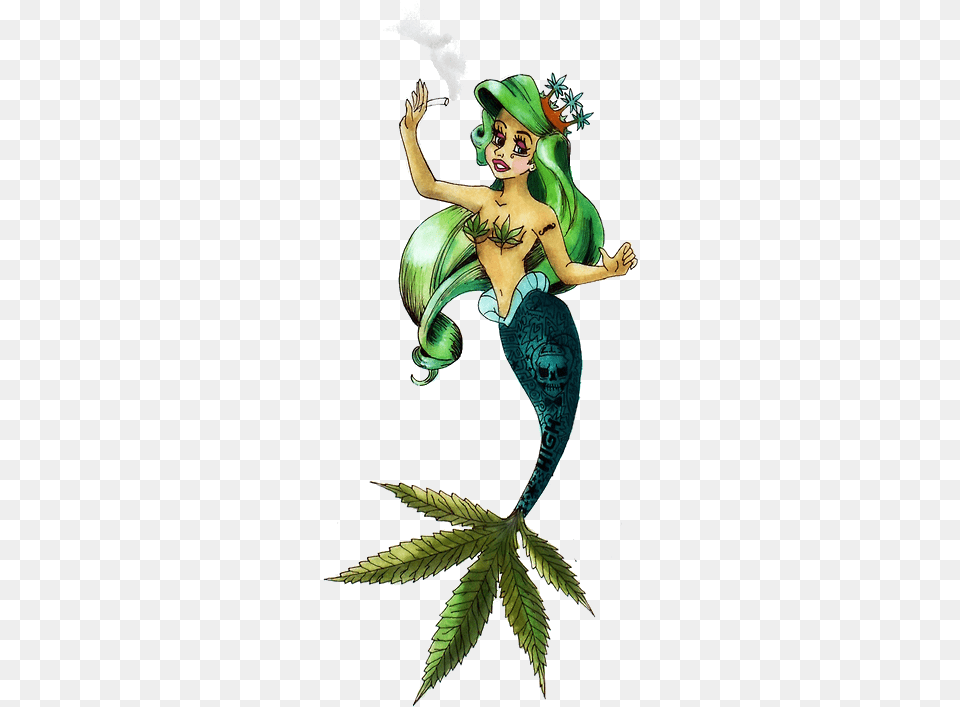 Lady Gaga Mine Weed 420 Tattoos The Little Mermaid Ariel Ariel The Little Mermaid Smoking, Green, Adult, Publication, Person Free Png Download