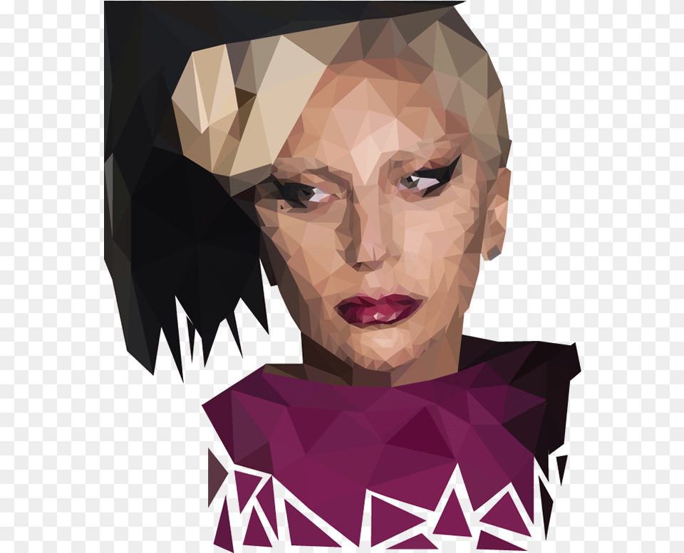 Lady Gaga Polygon Art Illustration, Head, Portrait, Face, Photography Png