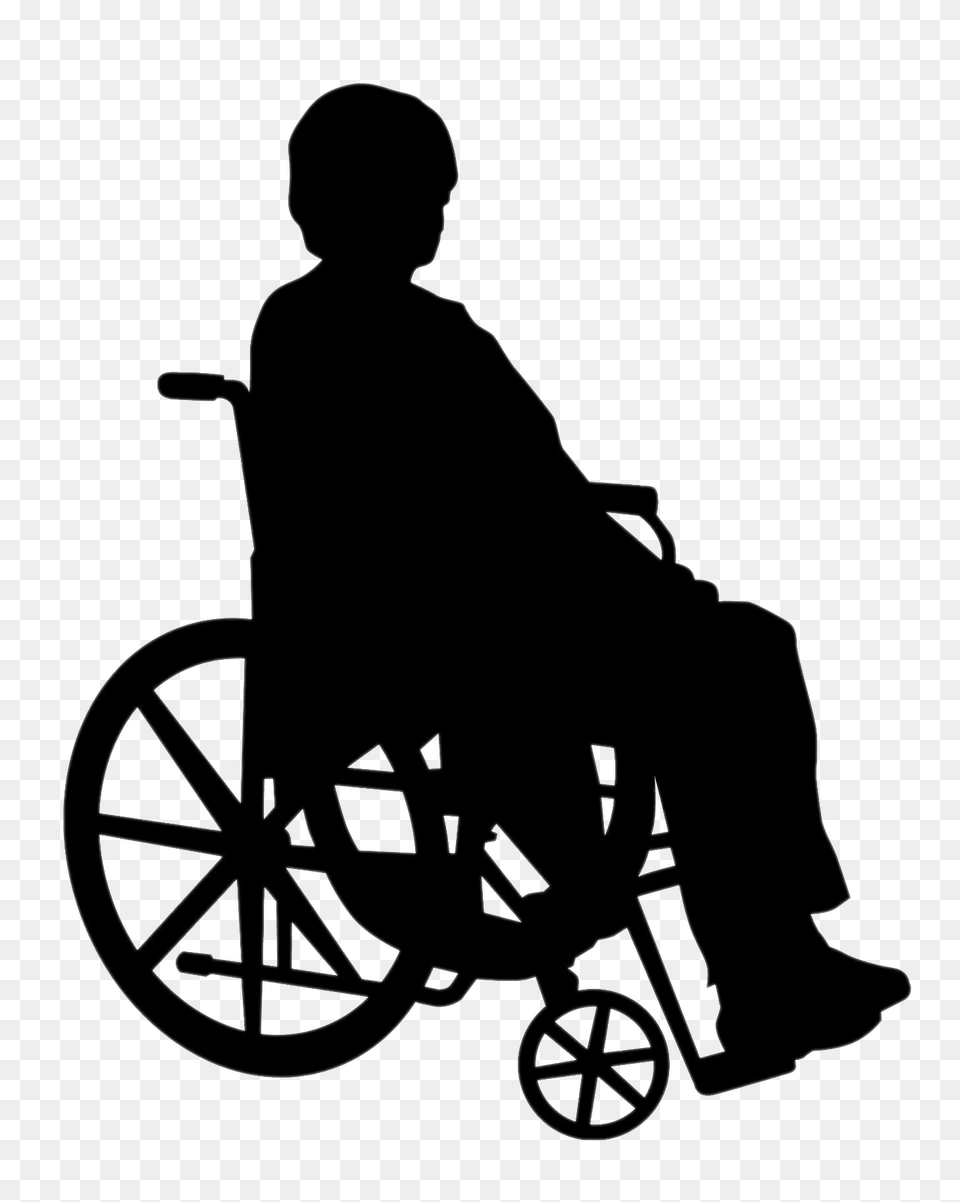 Lady In Wheelchair Silhouette, Furniture, Boy, Chair, Child Free Transparent Png