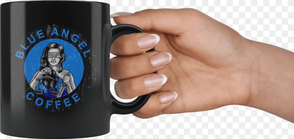 Lady Justice Coffee Mug Baby Yoda Mandalorian Cup, Person, Body Part, Hand, Finger Free Png Download