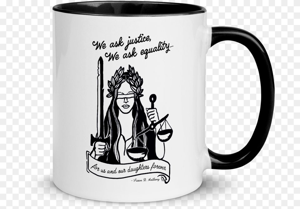 Lady Justice Coffee Mug Cool Mugs, Cup, Person, Beverage, Face Png