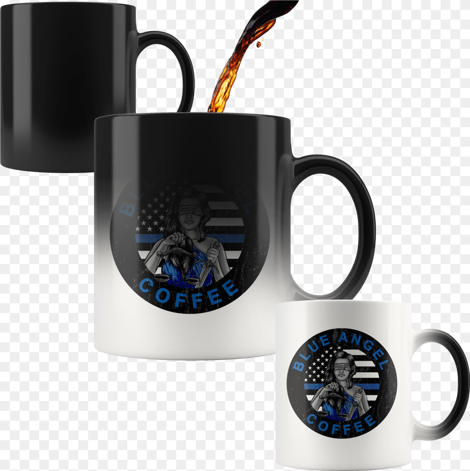 Lady Justice Thin Blue Line Logo, Cup, Beverage, Coffee, Coffee Cup Png