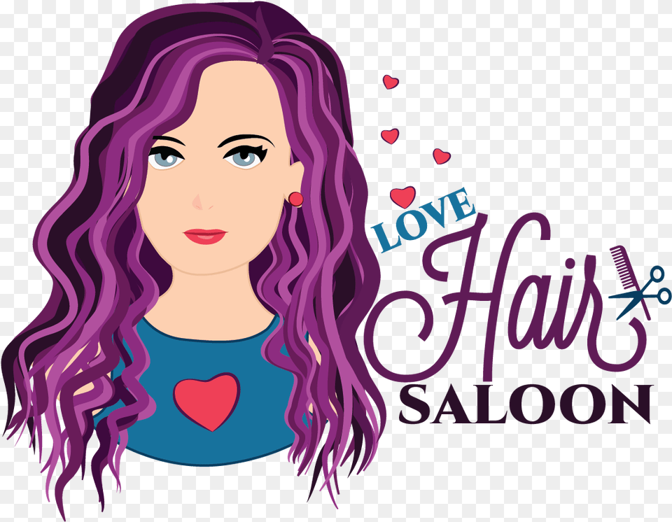 Lady Love Hair Saloon Logo Saloon Ladies Logo, Head, Art, Purple, Portrait Free Png